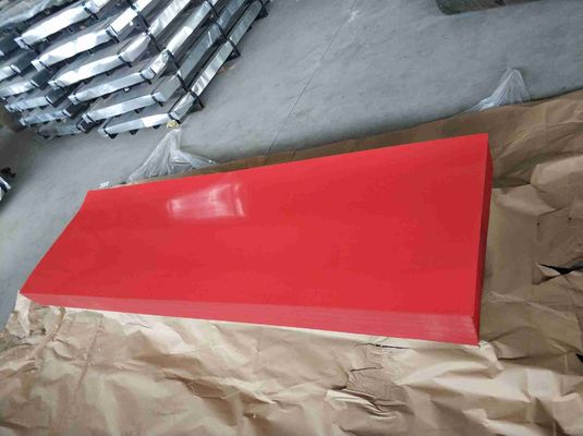 comprare Fogli di acciaio ondulato in galvalume rivestiti di colore rosso per tetti e rivestimenti murali online manufacture