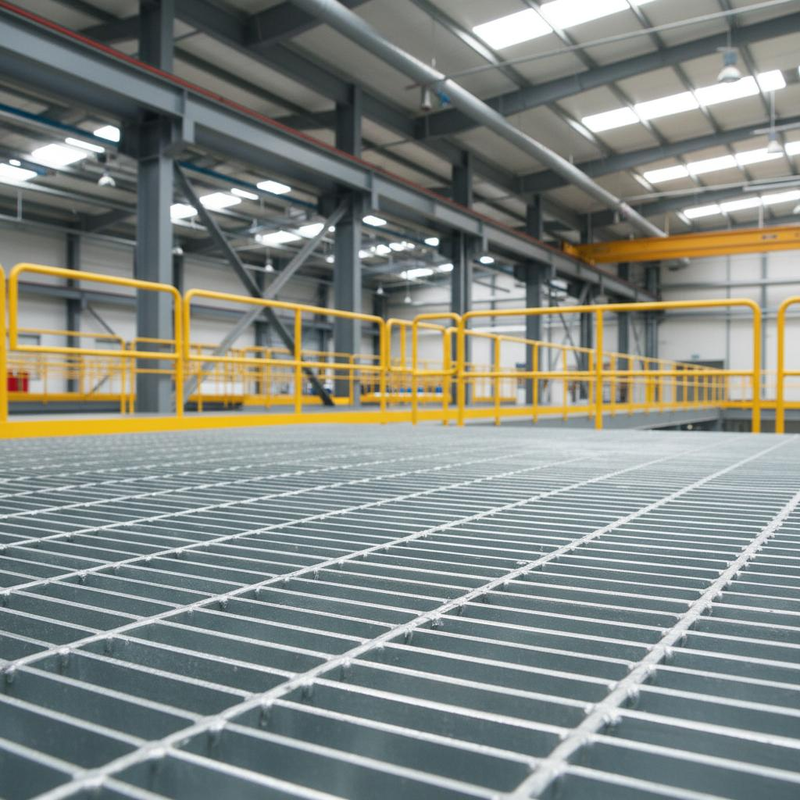 Grigliato in acciaio zincato a caldo 25x3mm per piattaforme industriali leggere e accesso al tetto